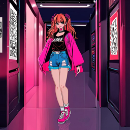 Asuka_wears_a_neon_pink_kimono_black_leather_jacket_and_Vans_sneakers_3_small.png