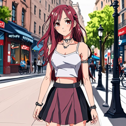 Asuna_Yuuki_wears_a_burgundy_top_and_gray_skirt_in_Paris_3_small.png