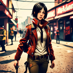 Mikasa_Ackerman_wears_a_black_jacket_neon_green_tee_and_ripped_jeans_1_small.png