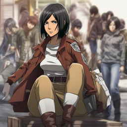 Mikasa_Ackerman_wears_a_black_jacket_neon_green_tee_and_ripped_jeans_2_small.png