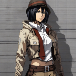 Mikasa_Ackerman_wears_a_black_plaid_skirt_white_shirt_and_leather_jacket_2_small.png