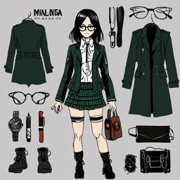 Mikasa_Ackerman_wears_a_black_plaid_skirt_white_shirt_and_leather_jacket_3_small.png
