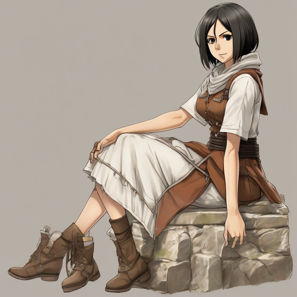 Mikasa_Ackerman_wears_a_bohemian_sundress_and_ankle_boots_2.png