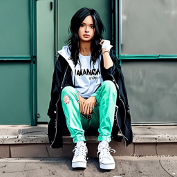 Mikasa_Ackerman_wears_a_graphic_tee_distressed_jeans_Vans_and_a_mint_green_windbreaker_3_small.png