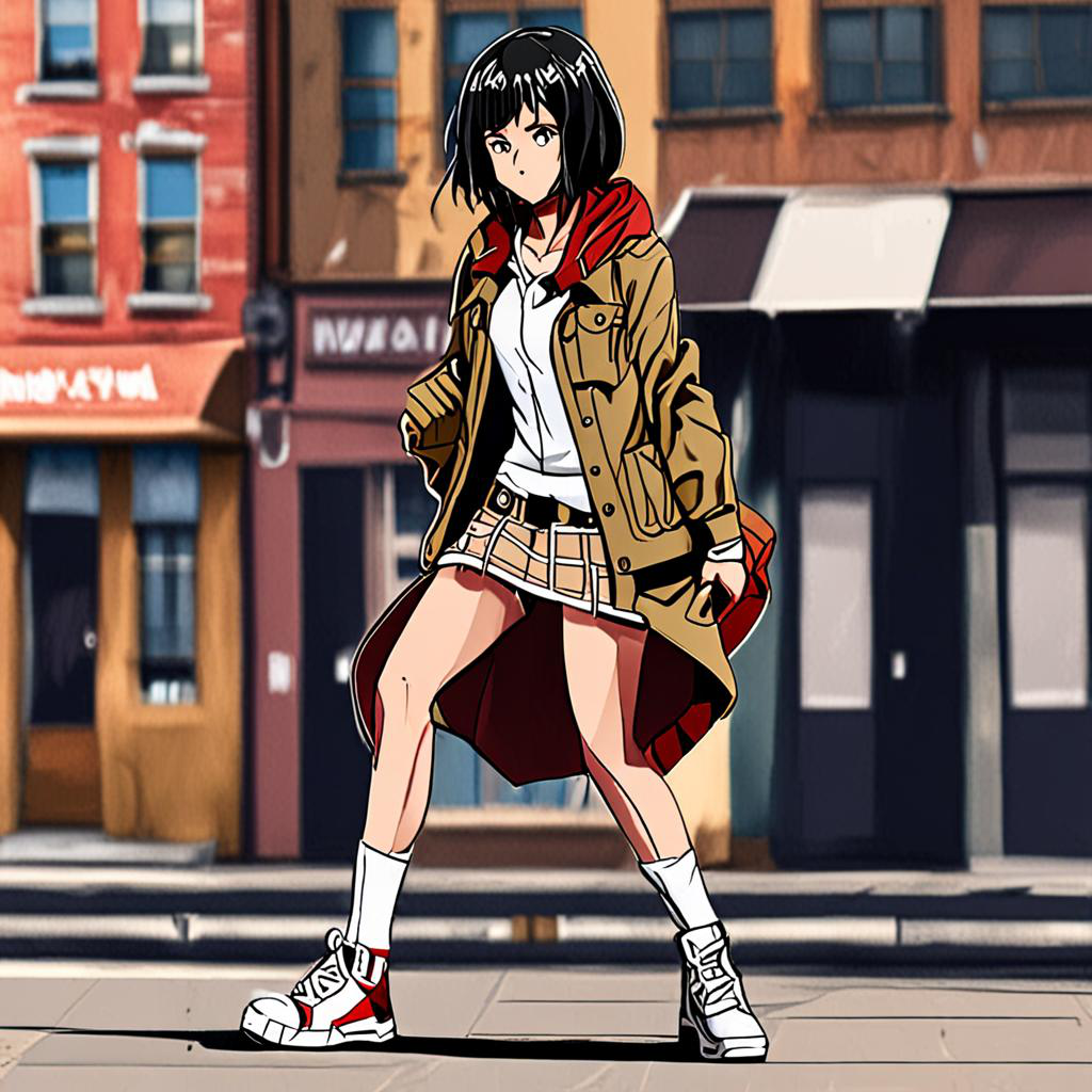 Mikasa_Ackerman_wears_a_plaid_skirt_and_sneakers_1.png