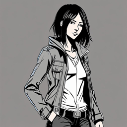 Mikasa_wears_a_black_and_white_graphic_tee_distressed_jeans_and_a_hot_pink_windbreaker_jacket_1_small.png