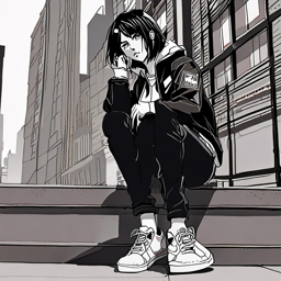 Mikasa_wears_a_black_bomber_jacket_distressed_denim_and_Vans_sneakers_3_small.png