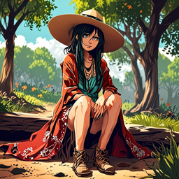 Mikasa_wears_a_bohemian_outfit_with_a_maxi_dress_and_accessories_3_small.png