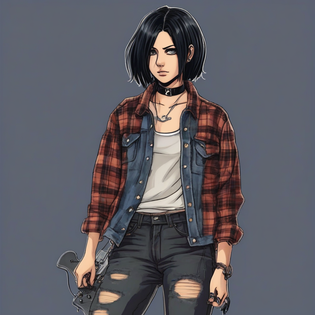 Mikasa_wears_a_flannel_shirt_band_tee_and_mom_jeans_4.png