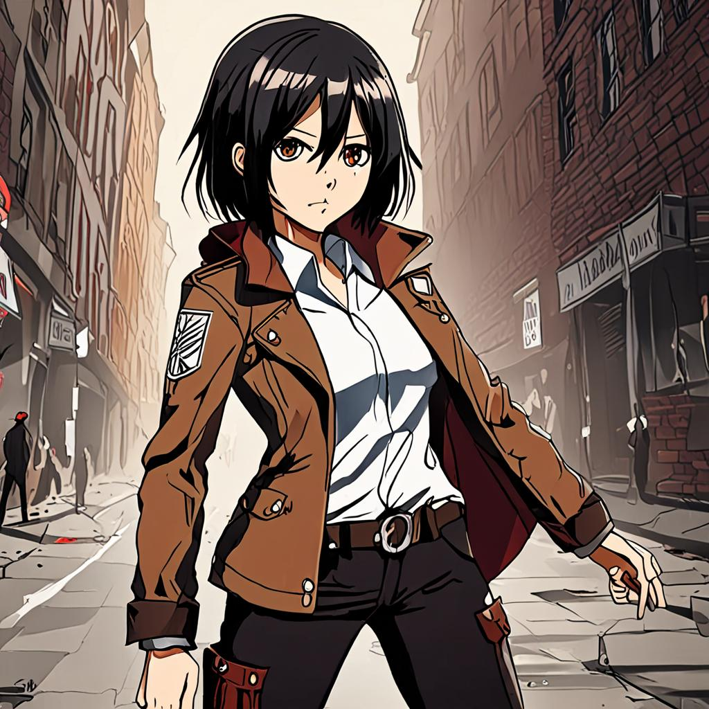 Mikasa_wears_leather_jacket_purple_skirt_and_combat_boots_1.png