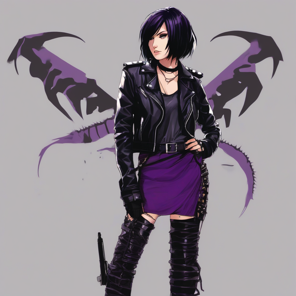 Mikasa_wears_leather_jacket_purple_skirt_and_combat_boots_4.png