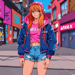 Asuka_wears_a_pink_hoodie_distressed_denim_shorts_and_a_graffiti-print_jacket_3_small.png