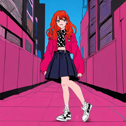Asuka_wears_a_pink_jacket_black_skirt_and_Vans_sneakers_3_small.png