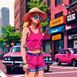Asuka_wears_a_pink_tank_top_distressed_shorts_and_Vans_sneakers_3_small.png