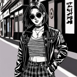 Mikasa_Ackerman_wears_a_bold_streetwear_outfit_with_a_striped_top_plaid_skirt_and_sneakers_3_small.png