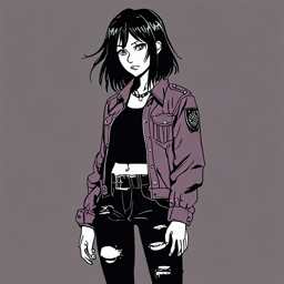 Mikasa_wears_a_90s_grunge_outfit_with_flannel_band_tee_and_ripped_jeans_3_small.png