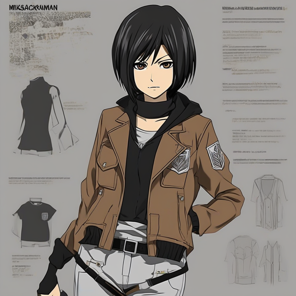 Mikasa_wears_a_black_graphic_t-shirt_distressed_jeans_and_combat_boots_2