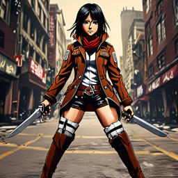 Mikasa_Ackerman_wears_a_black_leather_jacket_red_skirt_and_boots_1_small.png