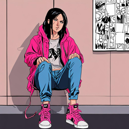 Mikasa_Ackerman_wears_a_black_tee_distressed_jeans_and_a_hot_pink_windbreaker_3_small.png