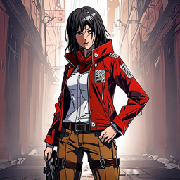 Mikasa_Ackerman_wears_a_neon_pink_windbreaker_and_distressed_denim_jeans_1_small.png