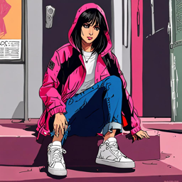 Mikasa_Ackerman_wears_a_neon_pink_windbreaker_and_distressed_denim_jeans_3_small.png
