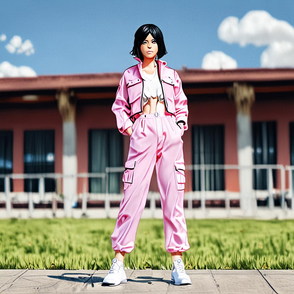 Mikasa_Ackerman_wears_a_pastel_pink_jumpsuit_and_white_sneakers_3.png