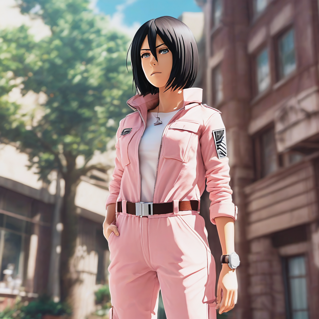 Mikasa_Ackerman_wears_a_pastel_pink_jumpsuit_and_white_sneakers_4.png