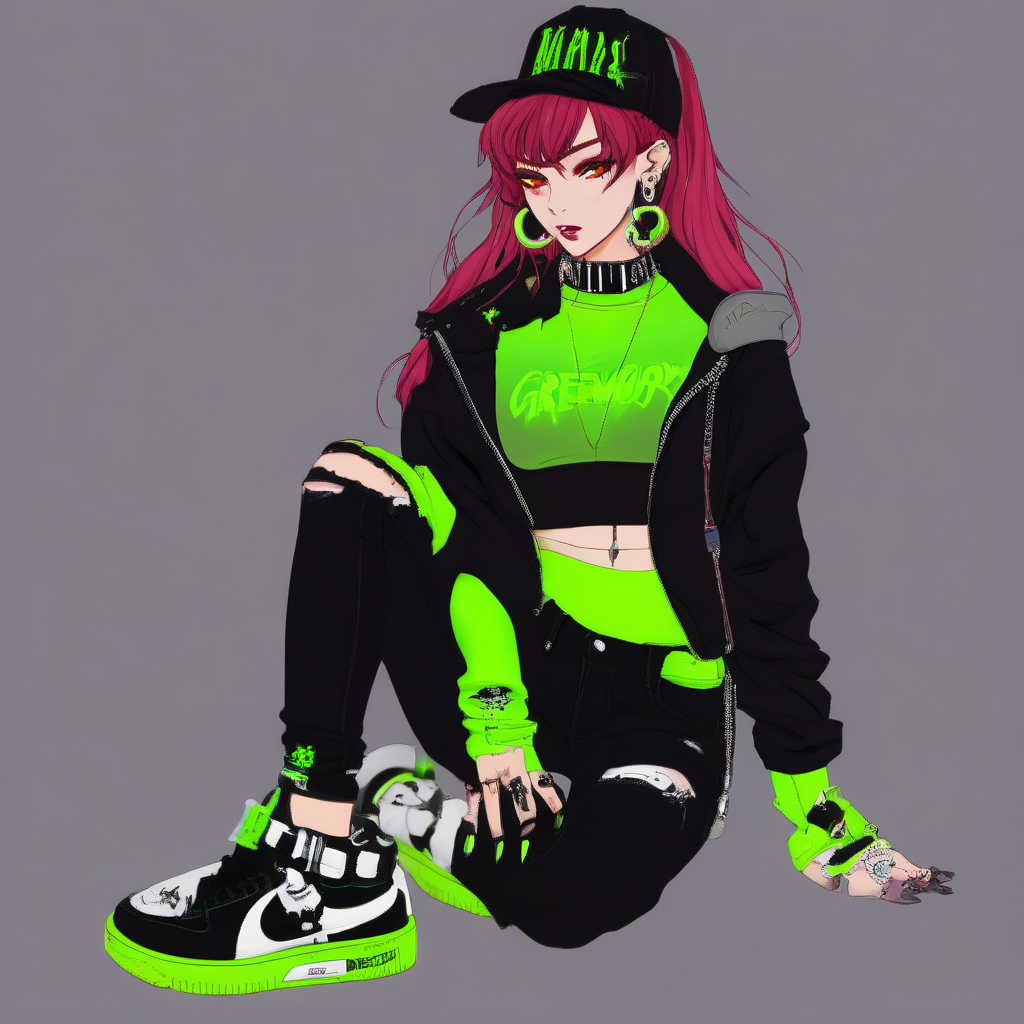 Rias_Gremory_wears_a_black_and_neon_green_outfit_4.png