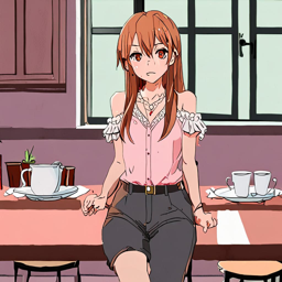 Asuna_Yuuki_wears_a_pastel_pink_blouse_grey_trousers_and_cognac_boots_3_small.png
