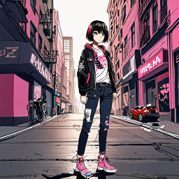 Mikasa_Ackerman_wears_a_black_graphic_t-shirt_distressed_denim_jeans_and_chunky_sneakers_with_a_bright_pink_ponytail_3_small.png