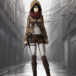 Mikasa_Ackerman_wears_a_black_leather_jacket_tank_top_and_boots_with_a_pink_scarf_2_small.png