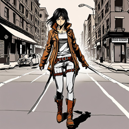 Mikasa_Ackerman_wears_a_denim_jacket_graphic_t-shirt_and_Vans_sneakers_1_small.png