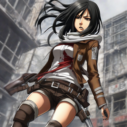 Mikasa_Ackerman_wears_a_denim_jacket_graphic_t-shirt_and_Vans_sneakers_2_small.png