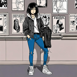 Mikasa_Ackerman_wears_a_denim_jacket_graphic_t-shirt_and_Vans_sneakers_3_small.png