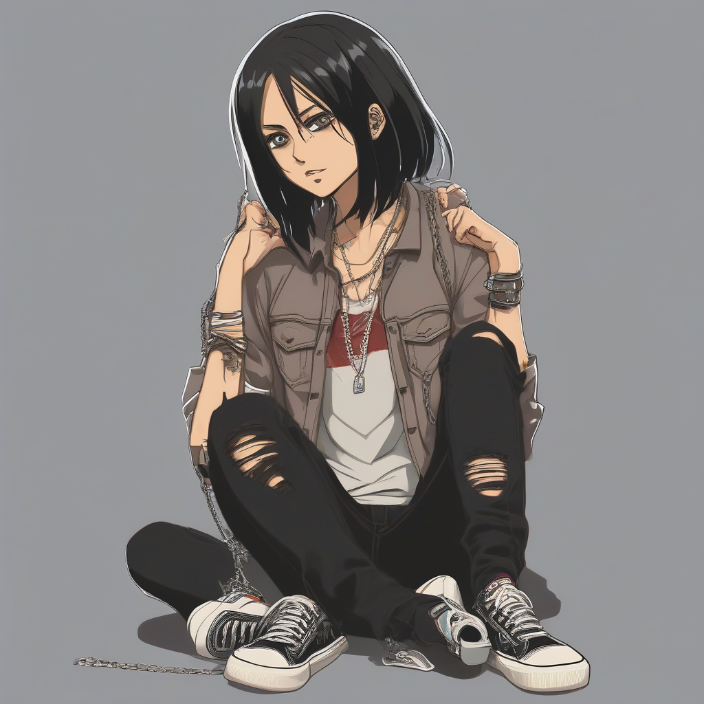 Mikasa_Ackerman_wears_a_graphic_t-shirt_jeans_and_sneakers_4.png