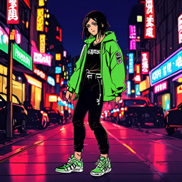 Mikasa_wears_a_black_and_neon_green_tracksuit_and_Adidas_Superstars_3_small.png
