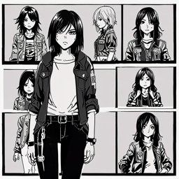Mikasa_wears_a_black_and_white_checked_flannel_shirt_and_distressed_denim_jeans_3_small.png