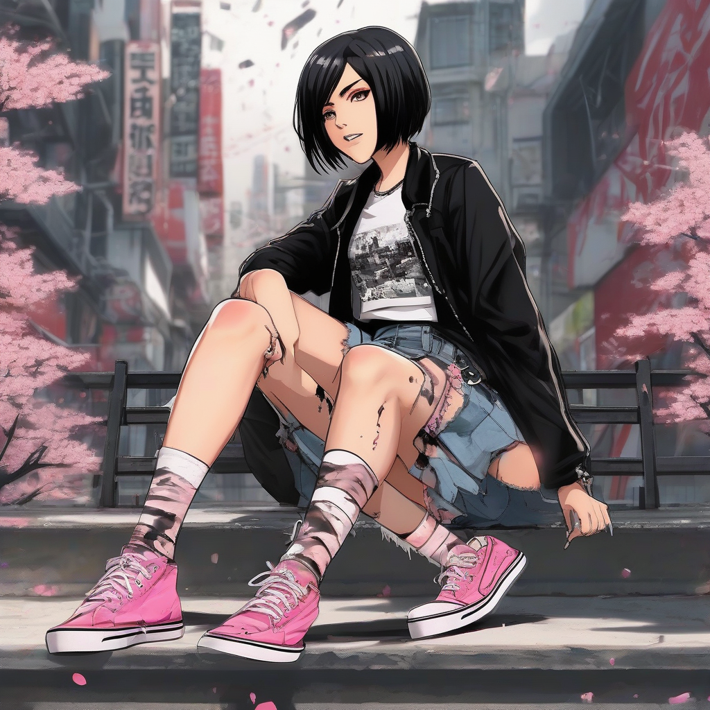 Mikasa_wears_a_black_t-shirt_pink_skirt_and_Vans_sneakers_4.png