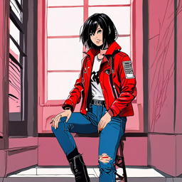 Mikasa_wears_a_red_leather_jacket_denim_jeans_and_Vans_sneakers_3_small.png