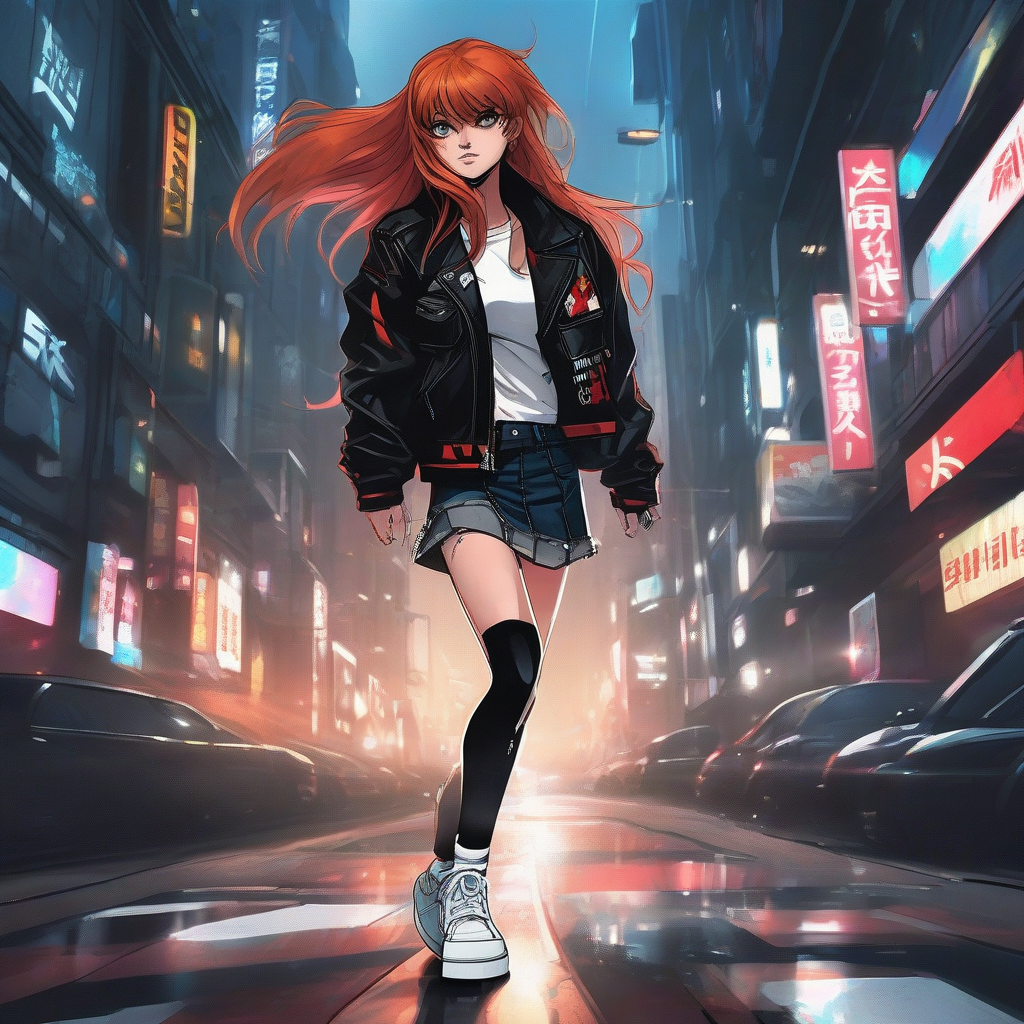 Asuka_wears_a_black_leather_jacket_denim_skirt_and_sneakers_4.png