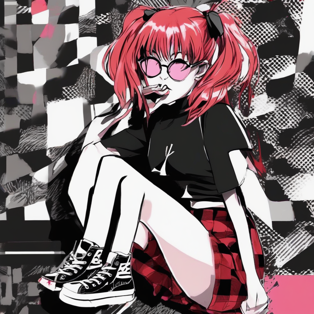 Asuka_wears_a_graphic_tee_plaid_skirt_and_Vans_sneakers_4.png