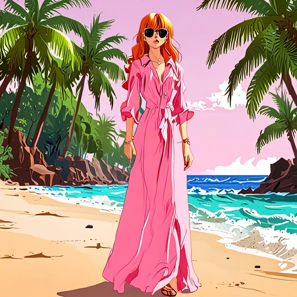 Asuka_wears_a_pink_maxi_dress_and_sandals_on_vacation_3.png