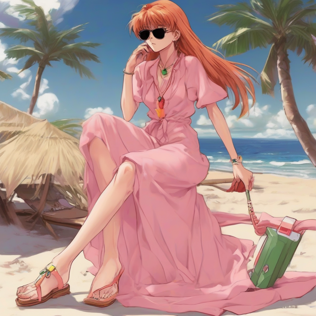 Asuka_wears_a_pink_maxi_dress_and_sandals_on_vacation_4.png