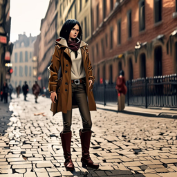 Mikasa_Ackerman_wears_a_Breton_top_red_skirt_and_black_boots_1_small.png