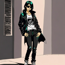 Mikasa_Ackerman_wears_a_black_graphic_t-shirt_distressed_denim_jeans_and_Vans_sneakers_3_small.png
