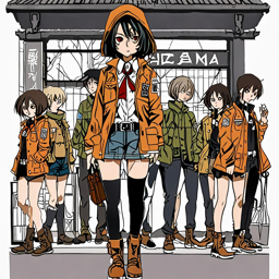 Mikasa_Ackerman_wears_a_black_graphic_t-shirt_distressed_denim_jeans_and_pink_sneakers_1_small.png