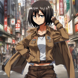 Mikasa_Ackerman_wears_a_black_graphic_t-shirt_distressed_denim_jeans_and_pink_sneakers_2_small.png