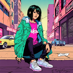 Mikasa_Ackerman_wears_a_black_graphic_t-shirt_distressed_denim_jeans_and_pink_sneakers_3_small.png