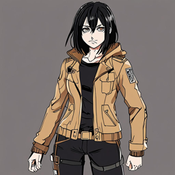 Mikasa_Ackerman_wears_a_black_graphic_t-shirt_distressed_jeans_and_Vans_sneakers_with_a_leather_jacket_1_small.png