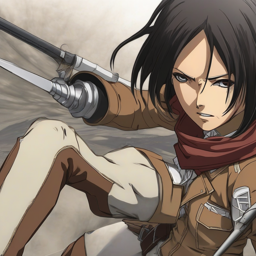 Mikasa_Ackerman_wears_a_black_leather_jacket_purple_skirt_and_hot_pink_wig_2_small.png
